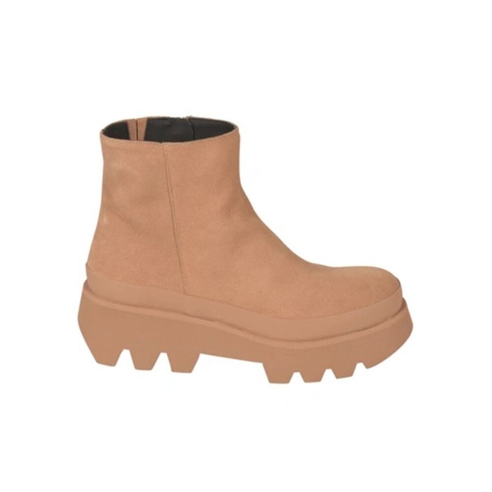 Paloma Barcelo Heli Hazelnut Brown Suede Leather Lug Sole Platform Ankle Boot 36